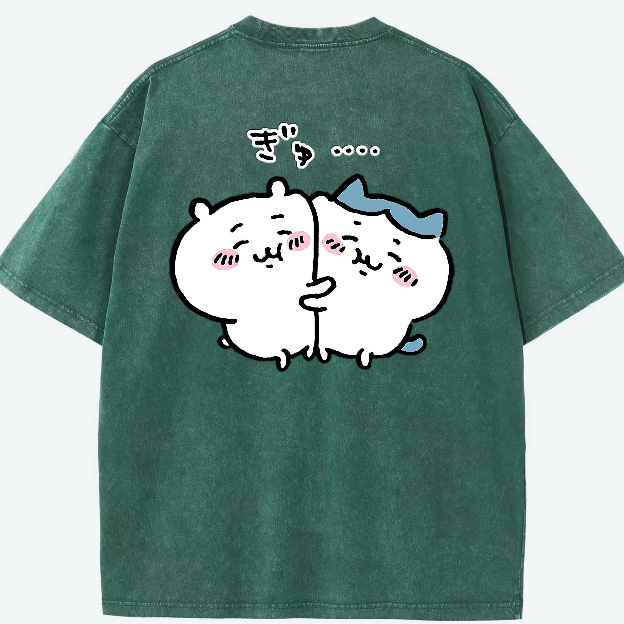 （画像用） ちいかわ ハチワレ Chii-kawa hachiware 綿100% ヴィンテージ風 半袖Tシャツ（背面プリント）